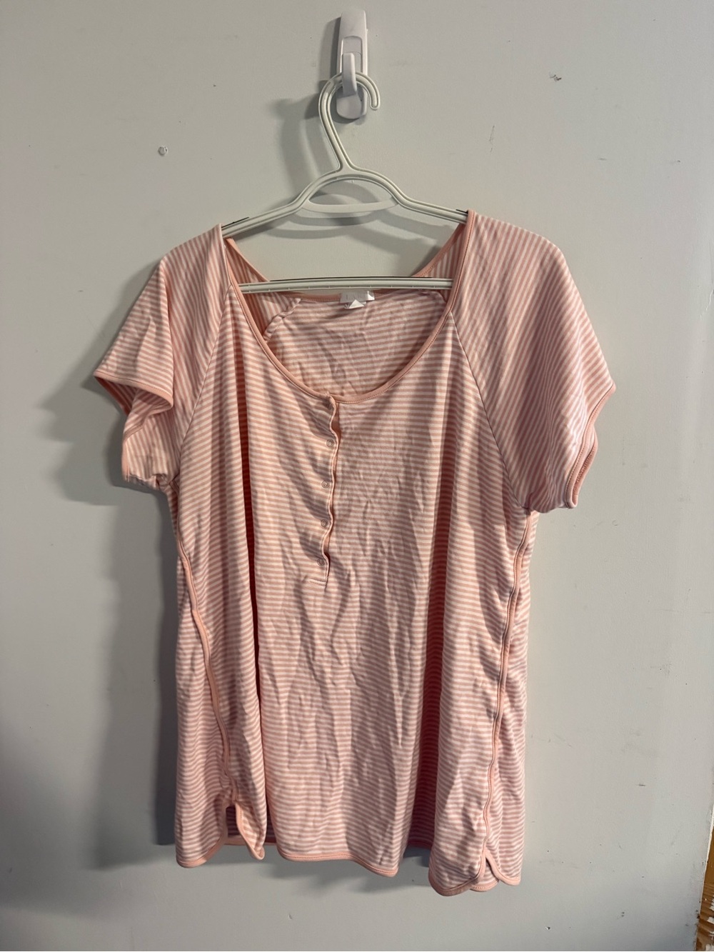 Lake pajama top XXL pink and white stripe
